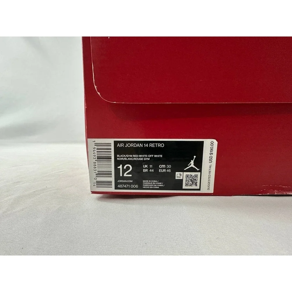 Nike Air Jordan 14 Retro 'Gym Red' 487471-006 Men's Size 12